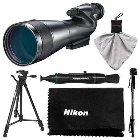 Nikon 20-60x82mm Prostaff 5 Straight Body Fieldscope Spotting Scope with Eyepiece with Tripod + Monopod + Kit