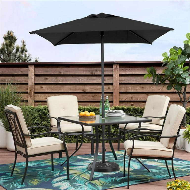 Mainstays 5' Square Black Patio Umbrella with Push-Up Function, Steel Frame, Weather-Resistant Polyester - Walmart.com Mainstays 5' Square Black Patio Umbrella with Push-Up Function, Steel Frame, Weather-Resistant Polyester - Walmart.com