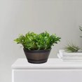 thumbnail image 3 of Resin Barrel Planter  Garden Flower Pot Decor Hangable Plant Container Brown 12inch - Without chain, 3 of 9