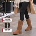 thumbnail image 3 of Alpine Swiss Womens Boot Mid Calf 11.5” Faux Fur Shearling Moccasin Comfort Shoe, 3 of 8