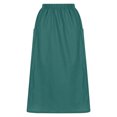 thumbnail image 6 of cocolona Womens Linen Skirts for Women Summer Casual Solid Color Elastic Waist Flowy Long Skirts Beach Vacation Midi Skirts with Pockets Sky Blue XXL, 6 of 7