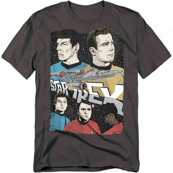 Star Trek Illustrated Crew Officially Licensed Adult T-Shirt 5XL
