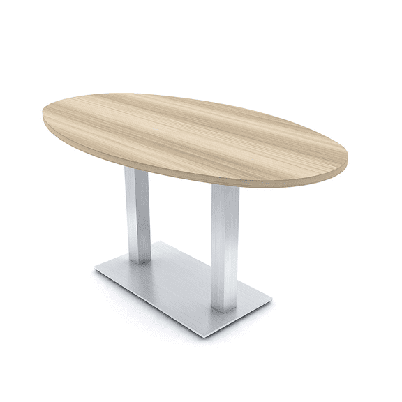 6 Person Conference Room Table Metal Base Boval Shape Electrical Unit