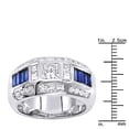 thumbnail image 3 of Luxurman Unique Designer Band 18K Sapphire Diamond Ring for Men (White Gold Size 9.5), 3 of 3