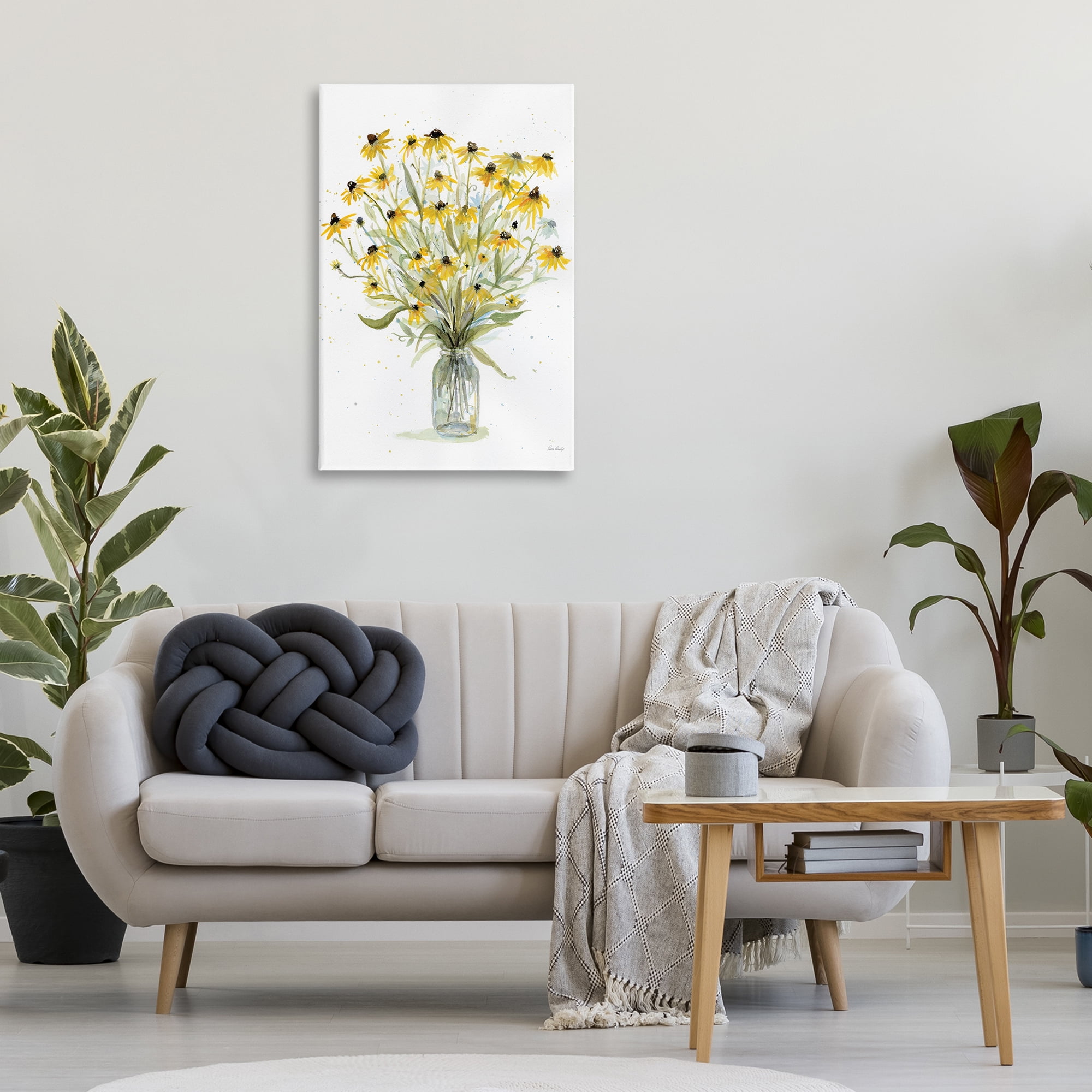 Stupell Industries Black-Eyed Susans Botanical & Floral Painting Gallery Wrapped Canvas Art Print Wall Art, 24 x 36