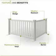 3.1ft H x 5.4ft W (1 Panel + 1 Post) Freestanding Zippity Davidson Fence Kit, White Vinyl Picket Fence Panel, Portable Outdoor & Indoor Fence for Temporary Events, Easy Install for Backyard, ZP19062