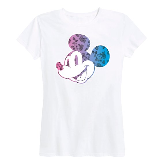 Mickey & Friends - Floral Gradient Mickey - Women's Short Sleeve Graphic T-Shirt