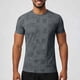 thumbnail image 1 of Ceisia Men's Textured Print Sport T-shirt Slim Fit Short Sleeve Round Neck Breathable Running Casual All Season Tee Tops Dark Gray XL Gifts, 1 of 7