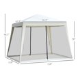 thumbnail image 3 of 10x10 Outdoor Canopy Tent Beige, Party Gazebo w/Mesh Sidewalls, Patio Sun Shade, 3 of 9