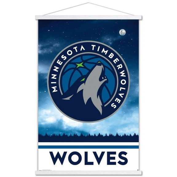 NBA Minnesota Timberwolves - Logo 18 Wall Poster with Wooden Magnetic Frame, 22.375" x 34"