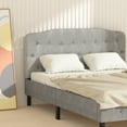 thumbnail image 2 of Costway Queen Upholstered Headboard Adjust Button Tufted Faux Linen Light Grey, 2 of 10
