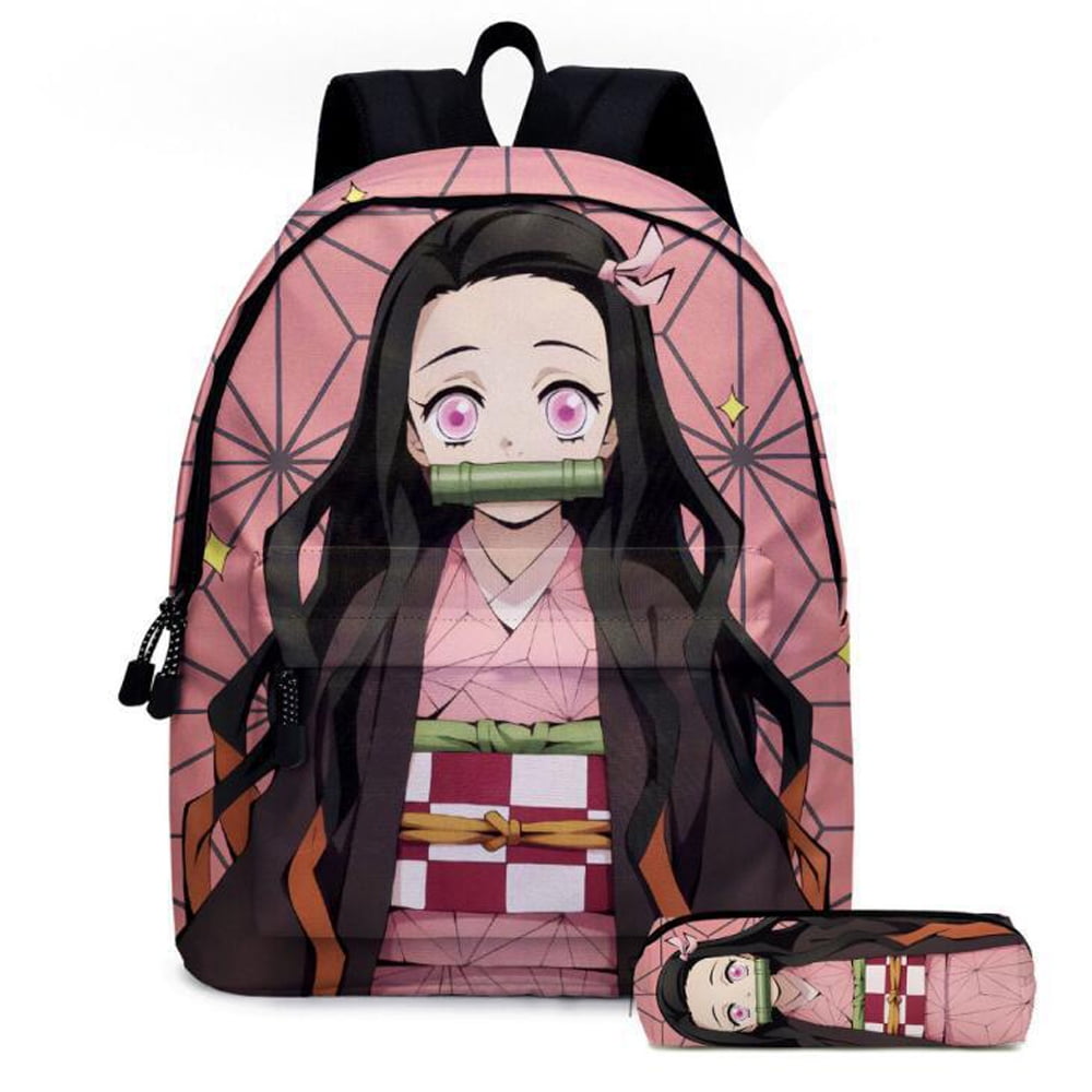 Nezuko Anime Ghost Killer Blade Schoolgirl Schoolbag Anime Backpack Pen ...