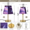 thumbnail image 2 of Modern Minimalist Cone Desk Lamp Antique Bronze Base & Linen Shade Bedside Table Lamp for Bedroom Living Room, Office, Dorm Unicorn with Rainbow Mane Small, 2 of 7