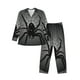 thumbnail image 1 of Fotbe Black Spiders Pijama de Hombre con Estampado de Manga Larga, Conjunto de 2 Piezas, Ropa de Dormir Suave y Cómoda con Bolsillos-Small, 1 of 7