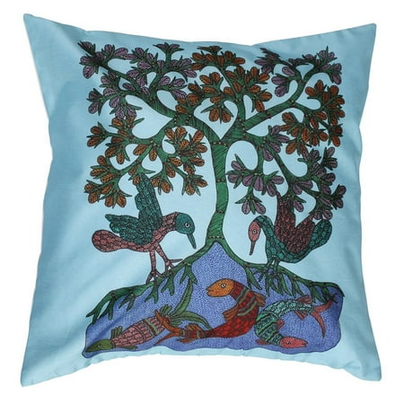 Birds & Fish ? SouvNear Zippered Throw Pillow Covers 18x18 Inch Large Cushion Cover - Decorative ...