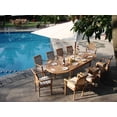 thumbnail image 4 of Teak Dining Set:10 Seater 11 Pc - Large 117" Oval Table And 10 Mas Stacking Arm Chairs Outdoor Patio Grade-A Teak Wood WholesaleTeak #WMDSMSi, 4 of 4
