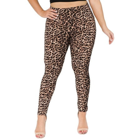 HoneyComfy - Women's Classic Cheetah Print Leggings (Plus Size ...