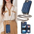 thumbnail image 2 of Allytech Case for iPhone 8 Plus/7 Plus,Vintage Magnetic Leather Detachable Card Slots Wallet Bag Case Kicstand Cover with Hand/Shoulder Strap For iPhone 8 Plus/7 Plus,Blue, 2 of 6