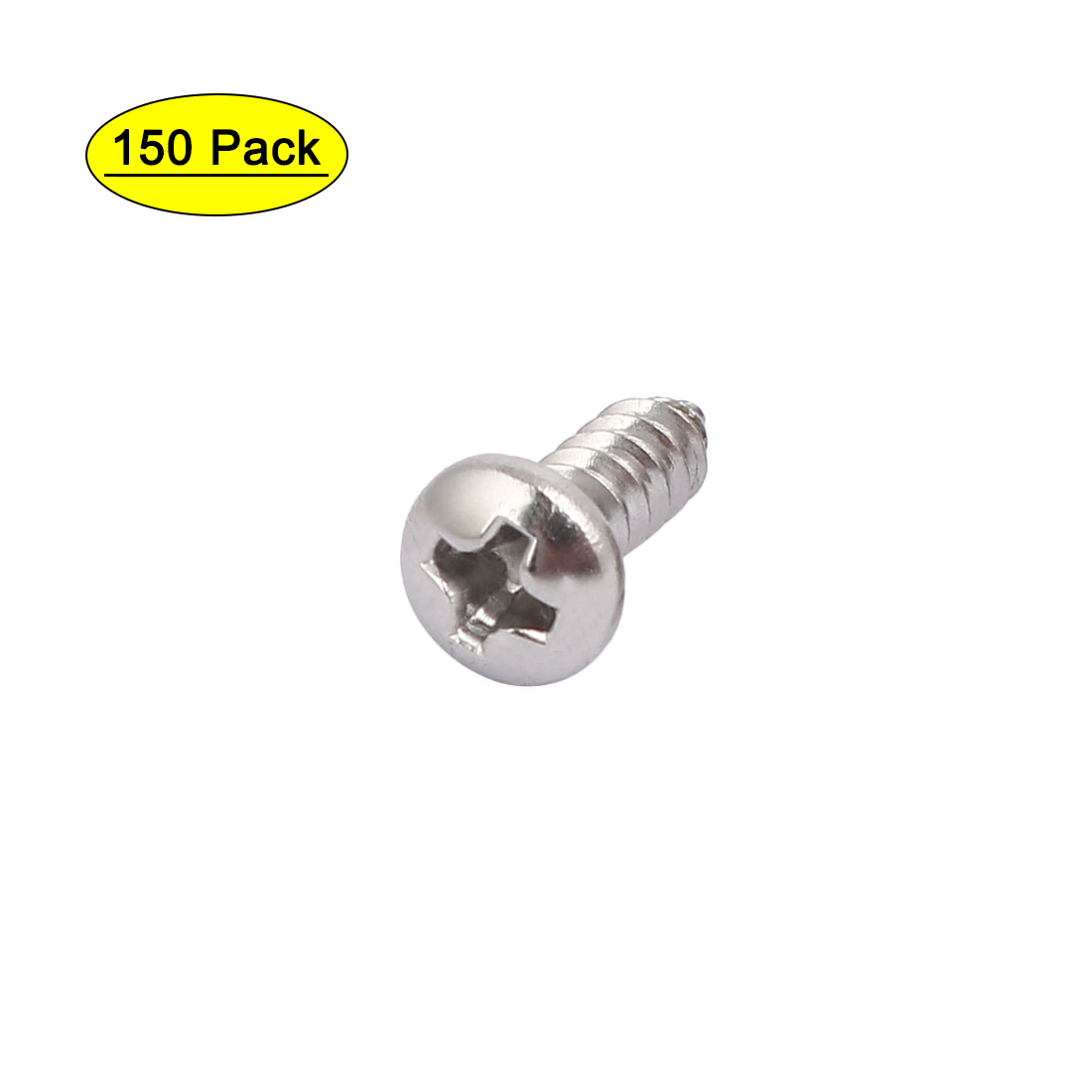 M4x12mm 304 Stainless Steel Round Pan Head Self Tapping Screws 150pcs