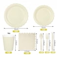 thumbnail image 3 of cpengpj Party Tableware Set 125 Pieces, Beige Disposable Dinnerware with Plates Plates Cups Napkins Cutlery, Serves 25 Guests for Wedding, Birthday Party and Event Gathering, 3 of 6