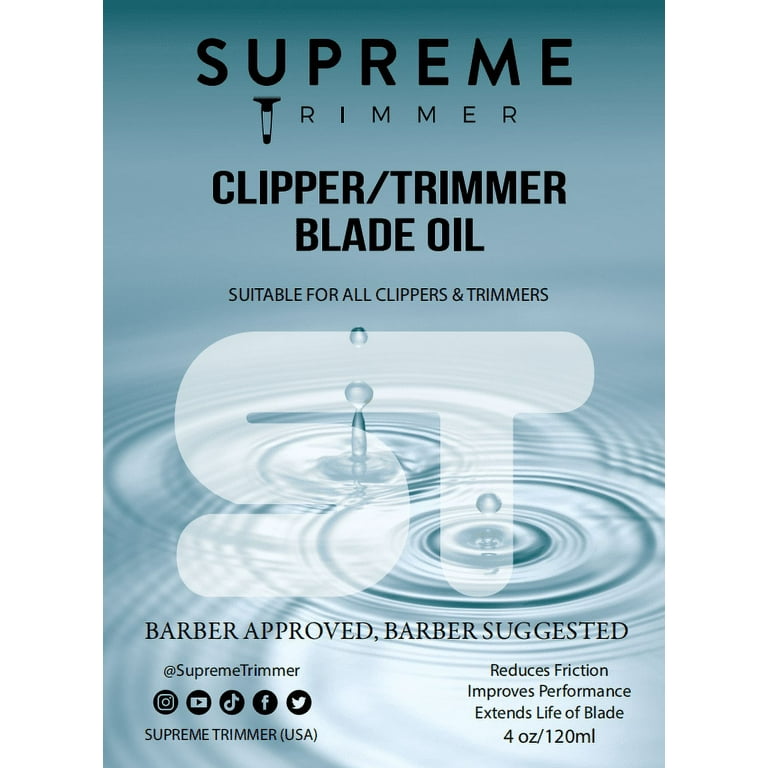 Supreme Trimmer Clipper Blade Oil, Lubricating Trimmer & Clipper Oil for  Barbers (4 FL OZ) Anti-Rust & Corrosion