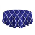 thumbnail image 5 of Blue Geometric Quatrefoil Pattern Round Tablecloth 60"x60",Wrinkle Wipeable Table Cloth for Kitchen Dining Room Picnic Patio Party, 5 of 6
