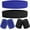 Black+Blue, variant on 6 Pieces Sweatband Set Sports Headband Wristband Set, Moisture Wicking Athletic Sweatbands 4 Wrist Sweatband and 2 Headbands, Terry Cloth Sweat Absorbing Head Band for Workout