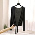 thumbnail image 5 of Brqkzdu Women's Tie Front Cardigan Fall Long Sleeve Lightweight Cardigan Casual Loose Soft Comfy Thin Cardigans, 5 of 6