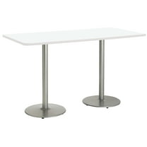 KFI Studios Mode 3.5' x 7' Bistro Table, Designer White, Silver