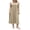 Khaki, variant on Women Solid Color Long Dress Pockets A-line Dress Summer Casual Beach Party Bohemian Dress