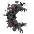 thumbnail image 2 of SMKE Lighted Halloween Wreath,Glowing Moon for Front Door,Gothic Wreath with LED Accents Cat Silhouette,Porch Window Halloween Decor,Lighted Wreath LED Wreath Glowing Halloween Decor,Black 13.78in, 2 of 5