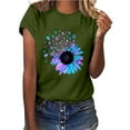 thumbnail image 2 of CHOK Blouse à Manches Courtes pour Femmes, T-Shirt à Manches Courtes Imprimé, Haut Décontracté de Plage, 2 of 6