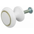 thumbnail image 5 of Dresser Kitchen Cabinet Drawer Knobs Unique Antique Hardware Vanity Knobs and Pulls 1 in. Brass Ball Painted White Renovators Supply, 5 of 6