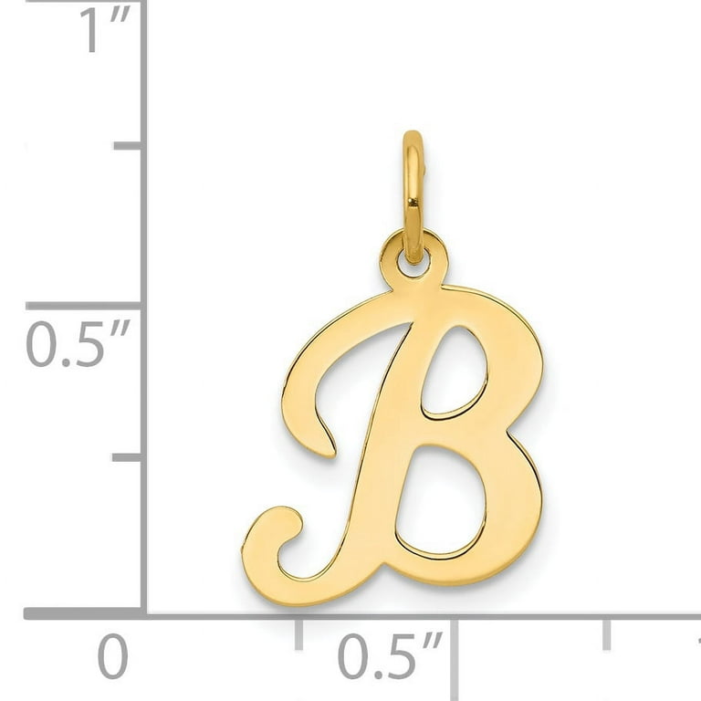 Quality Gold 14k White Gold Small Fancy Script Letter B Initial