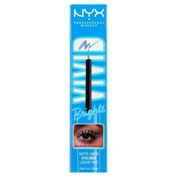 NYX Professional Makeup Vivid Bright Matte Liquid Eyeliner, Cobalt Crush, 0.06 fl oz
