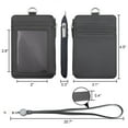 thumbnail image 5 of Badge Holder with Zipper, ID Card Holder Wallet with 5 Card Slots, 1 Side Pocket and 20" Retractable Neck Lanyard-Gray, 5 of 8