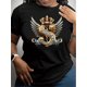 thumbnail image 1 of Women'S Casual Crew Neck T-Shirt with Wings S Letter Print, Polyester 100% Knit Fabric, Regular Length, Spring/Summer Fashion Top, 1 of 7