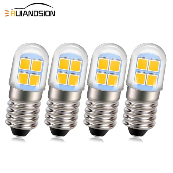 Ruiandsion E10 Mini LED Bulb, 4-6V 200LM 4300K Warm White, Replacement for Flashlight,4-Pack