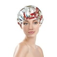 thumbnail image 3 of Disketp Colorful Mushrooms Shower Caps,Reusable Shower Cap For Women, Double Layer Waterproof Hair Cap, Large Size For All Hair Lengths,For Girls Spa Home Salon Use, 3 of 9