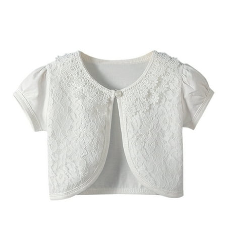 

Pimfylm Girls Tops Tees Girls Short Sleeve Basic Tie Front Top White 4-5 Years