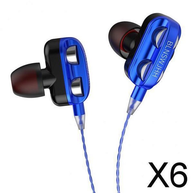 6x Nuevo Altavoz único 3,5 Mm en La Oreja Estéreo Auricular Auricular Auriculares Azul 6 piezas