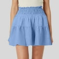 thumbnail image 2 of Fgnfyis Women's Flowy A-Line Skirt High Waisted Peplum Mini Style Pleated Cute Skirt for a Feminine Light Blue S, 2 of 5