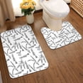 thumbnail image 2 of Yiaed Lavender Flowers Print Bathroom Mat Set 2 Pieces Mat Anti-Skid Pad Ultra Soft and Absorbent Bathroom Bath Mat Contour Bath Rugs for Toilet Base, 2 of 6