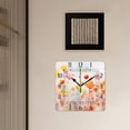 thumbnail image 3 of 16 Inch Wall Clock Battery Operated Square Clock Decorative for Office, Kitchen, Outdoor, Living Room，Grunge Watercolor Poppy Flowers Design, 3 of 4