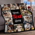 thumbnail image 2 of AISENIN Custom Blankets Gifts for Girlfriend Boyfriend Family Custom Blanket Wife and Husband Photo for Meaningful Day Valentines Day Birthday Christmas 10 Photos 50*60Inch, 2 of 5