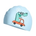 thumbnail image 2 of Gorro de baño para niños, gorro de natación con dibujos animados, resistente al agua, para ducha, baño, playa, piscina, de buceo, deportes, 2 of 8