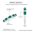 thumbnail image 6 of Rosec Jewels Lab Grown Emerald Half Eternity Ring with Diamond, Anniversary Band Ring - AAAA Quality, 925 Sterling Silver, US 4.00, 6 of 7