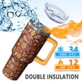 thumbnail image 2 of Fall Maple Leaves Stainless Steel Tumbler 40oz - Double Wall Vacuum Insulated, Handle & Straw Leakproof, 2 of 5