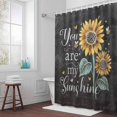 thumbnail image 5 of Yellow Sunflower Leaves Fabric Shower Curtain Plant Floral Black Washable Shower Curtains for Bathroom, Waterproof Bath Curtain with Hooks Home Decor 72x84in, 5 of 8