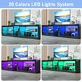 thumbnail image 6 of ChVans Modern LED TV Stand for TVs up to 90" with Adjustable LED Lights/Outlet, High Gloss Entertainment Center with Open Shelves Storage, Media Console TV Stands for Living Room, Game room, Bedroom, 6 of 6
